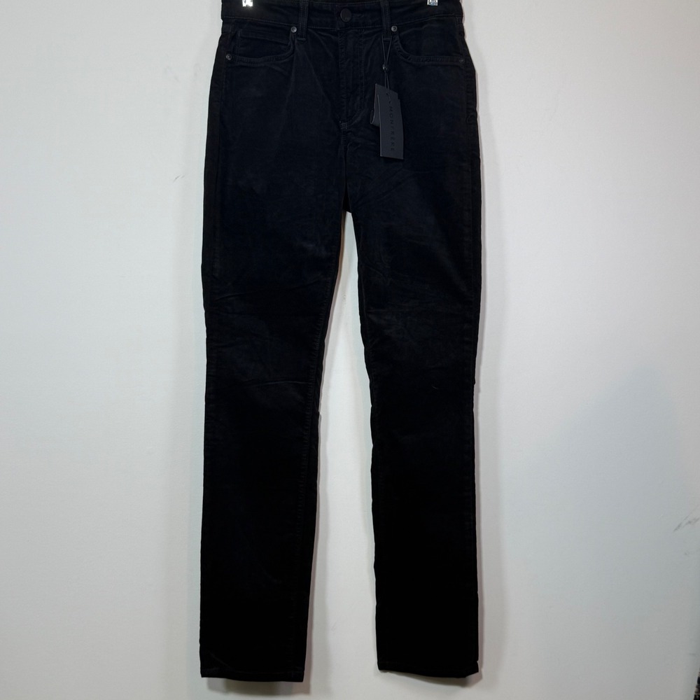 NWT Monfrere Brando Slim Pants Mens 30 Velvet Noir Black Sartorial Luxury Modern